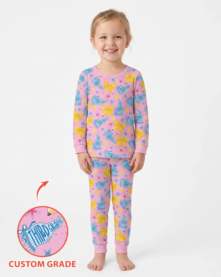Conjunto de pijama de dos piezas de bambú con mangas largas, plantilla PERSONALIZADA