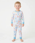 Coastal Treasures Family Matching Bamboo Two Piece Long Sleeve Pajama Set