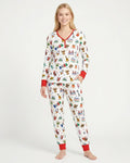 Plantilla de conjunto de pijama de mujer de bambú