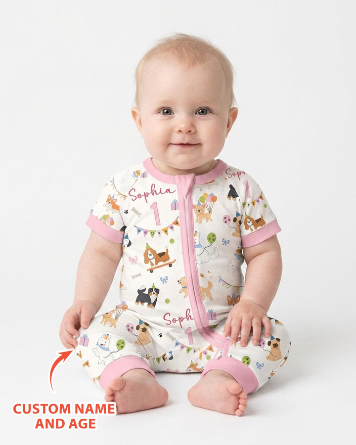 Plantilla PERSONALIZADA de Bambú Pijama Corto con Cremallera
