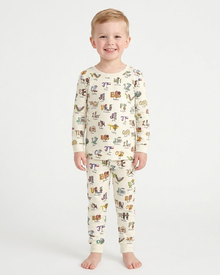 Texas Alphabet Bamboo Two Piece Long Sleeve Pajama Set