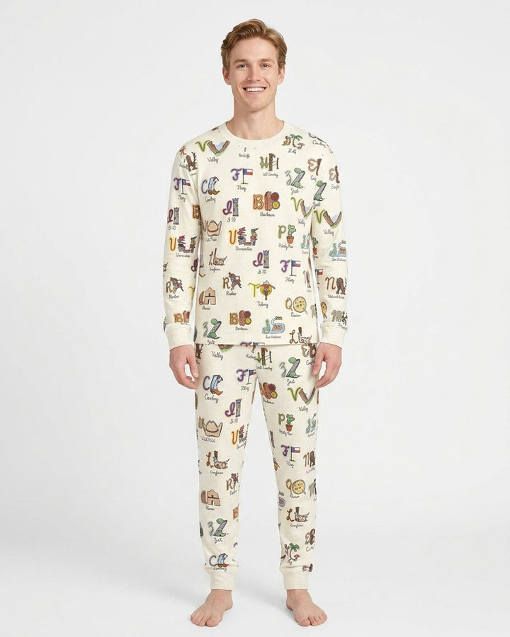 Texas Alphabet Bamboo Men's Pajama Set