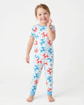 American Balloon Dog Party Bamboo Two Piece Short Sleeve Pajama Set