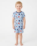 Soccer Party Team USA Bamboo Two Piece Short Sleeve Shorts Pajama Set