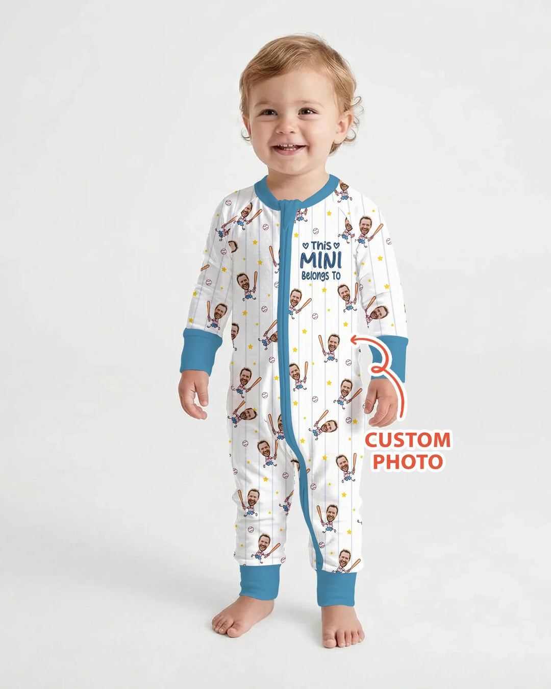 Embroidered Custom Dad And Mini Face  Bamboo Convertible Zippy