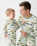 Embroidered Fishing Dad And Me Matching Bamboo Men's Pajama Set