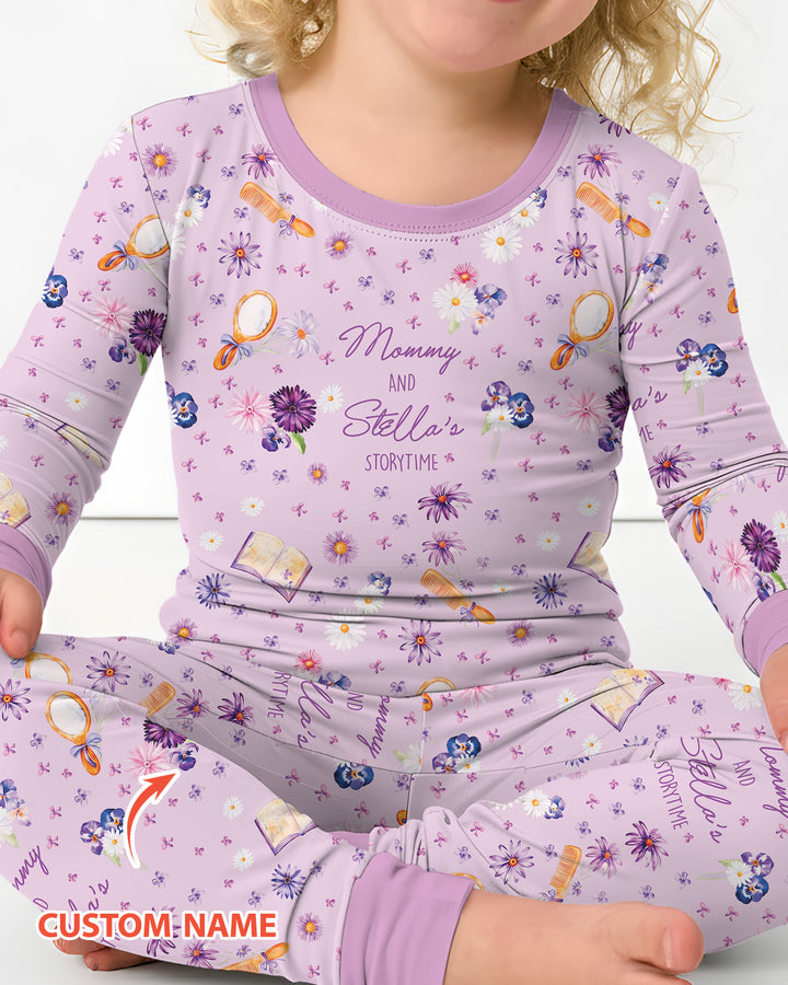 Conjunto de pijama de dos piezas de bambú con mangas largas, plantilla PERSONALIZADA