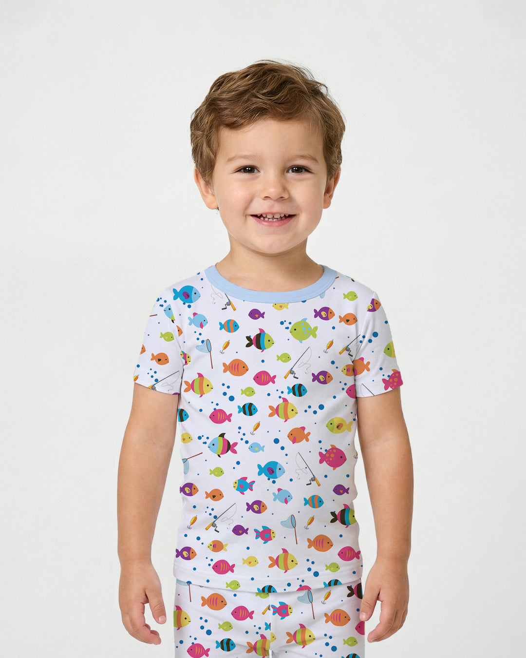Conjunto de pijama de dos piezas de manga corta de bambú