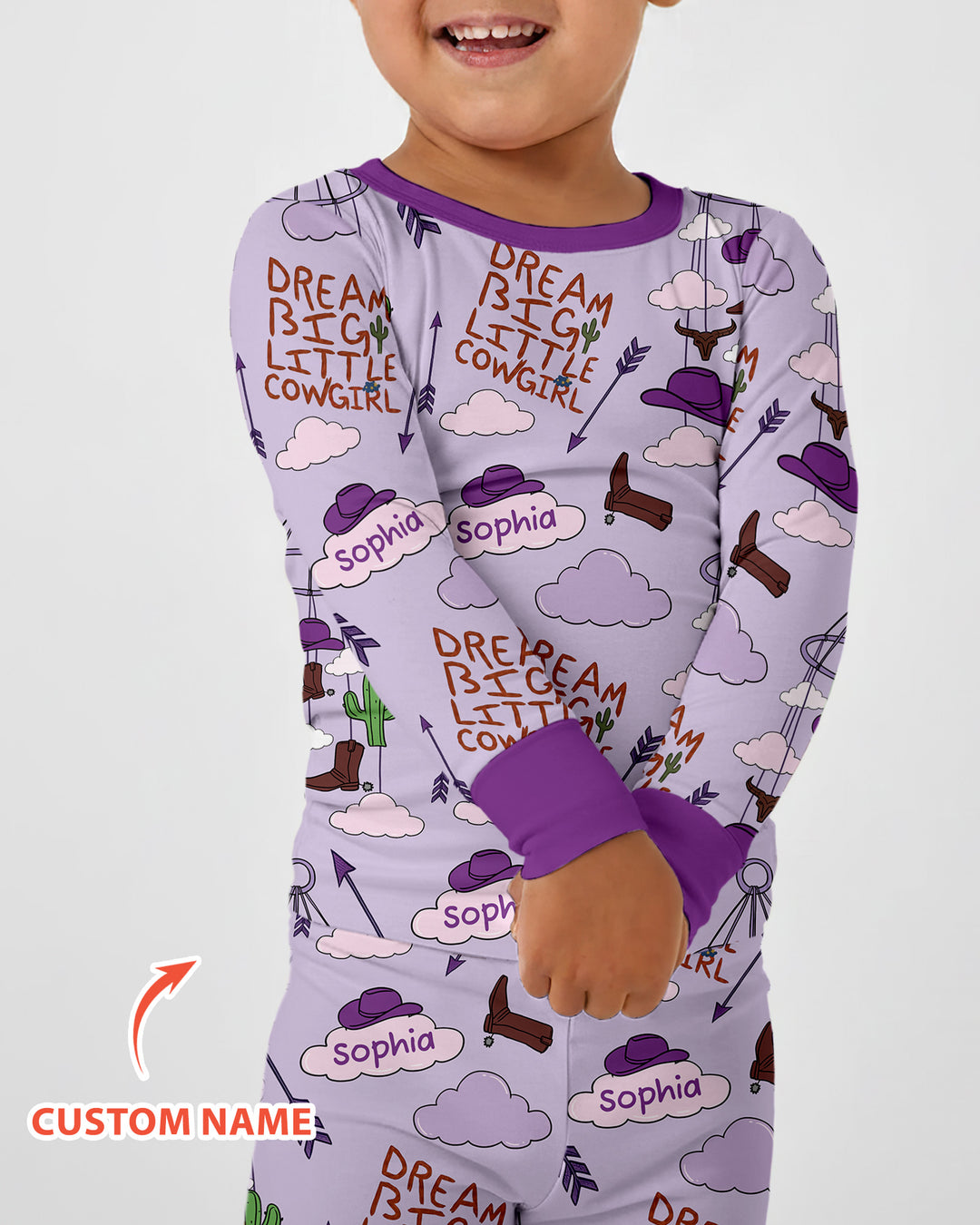Litlle Cowboy Sis Bro Matching  Bamboo Two Piece Long Sleeve Pajama Set