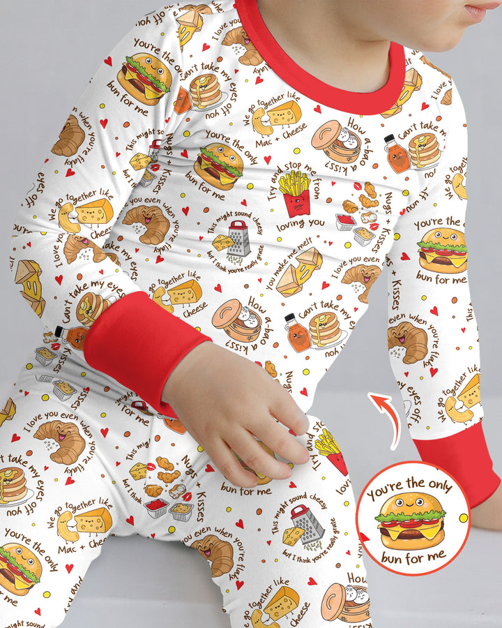 Food Puns Love Bamboo Two Piece Long Sleeve Pajama Set