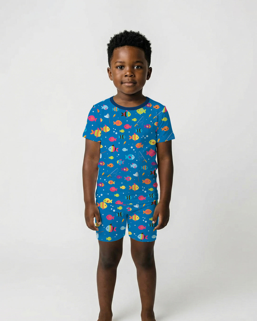 Conjunto de Pijama de Dos Piezas de Bambú con Mangas Cortas y Pantalones Cortos