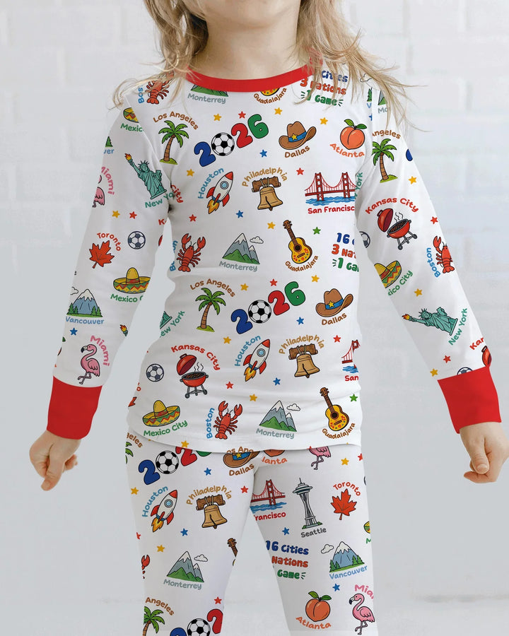 Zweiteiliges Langarm-Pyjama-Set mit Sommerfrüchten