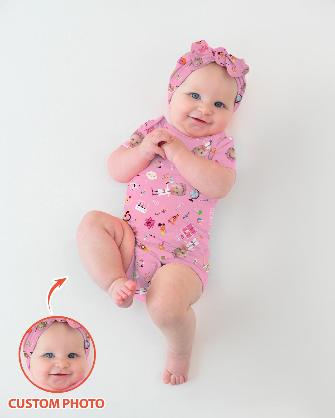 Gerippte Babykleidung mit individuellem Foto - Weich &amp; Skizzenhaft