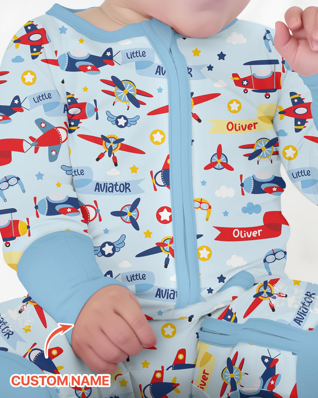 Our Little Aviator Custom Name Bamboo Convertible Zippy