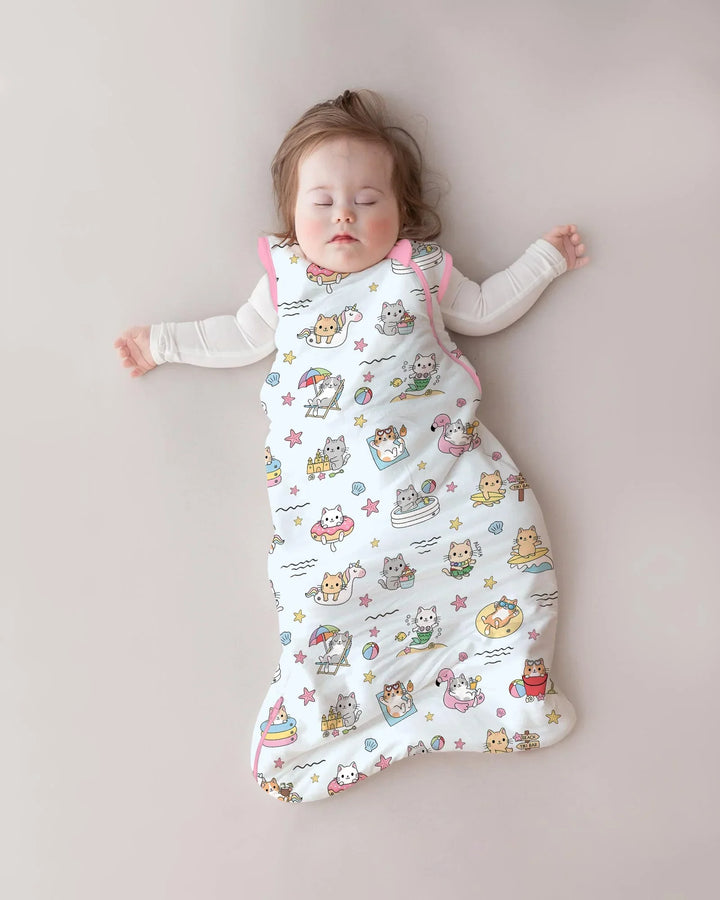 Kawaii Cats Summer Vacation Bamboo Sleep Bag