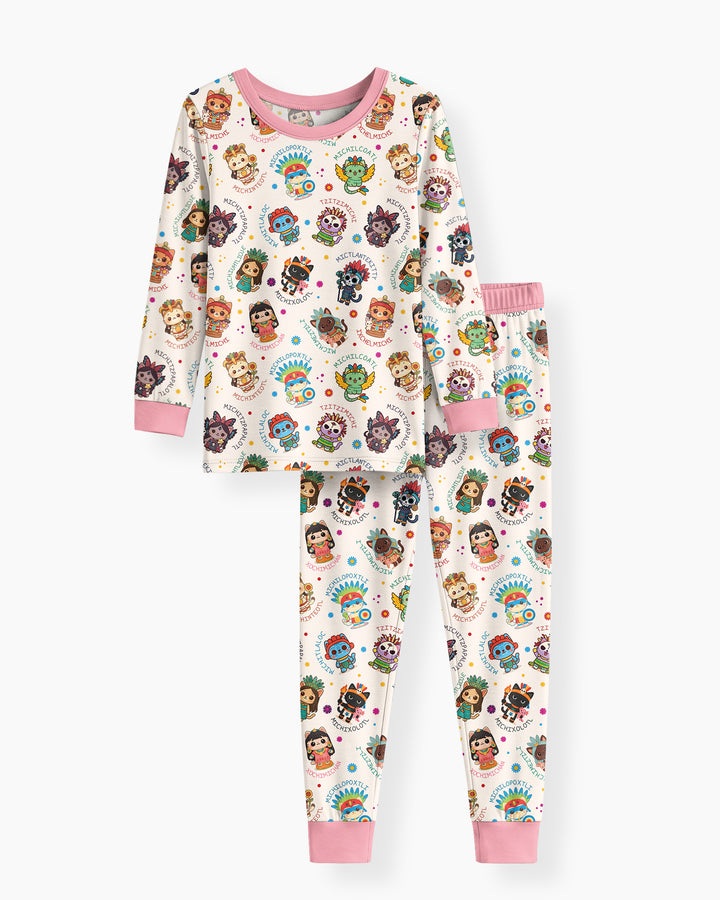 Michi Fiesta Azteca Bamboo Two Piece Long Sleeve Pajama Set