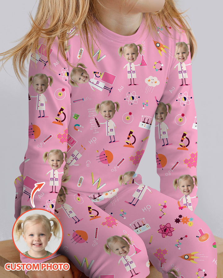 Custom Image Chemical Laboratory Bamboo Two Piece Long Sleeve Pajama Set