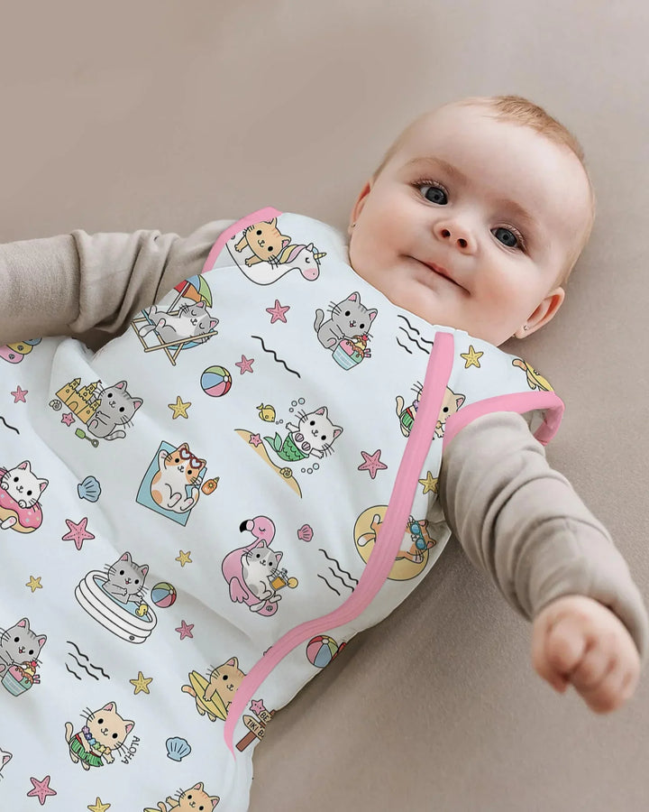 Kawaii Cats Summer Vacation Bamboo Sleep Bag
