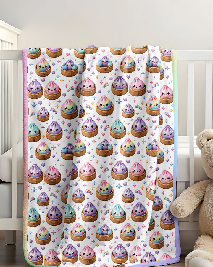 Cute Glitter Dumpling Bamboo Blanket