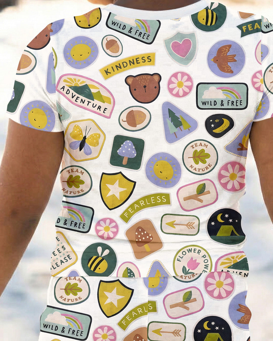 Conjunto de pijama de dos piezas de manga corta de bambú