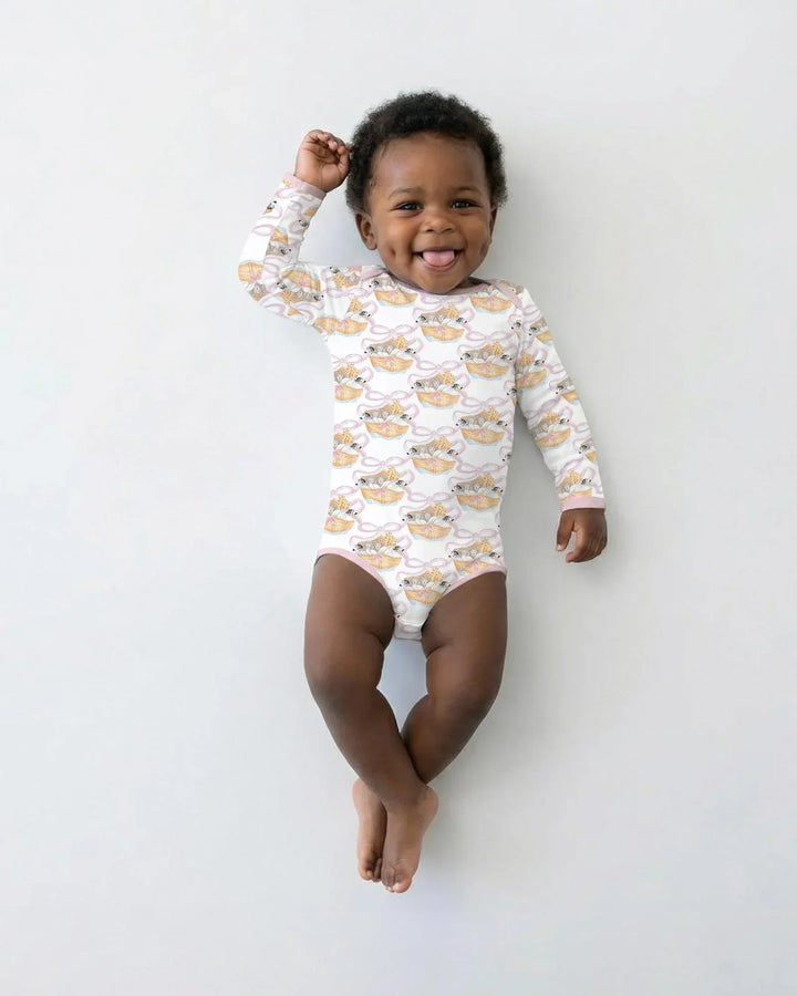 Body de bambú con estampados de cangrejo y bambú