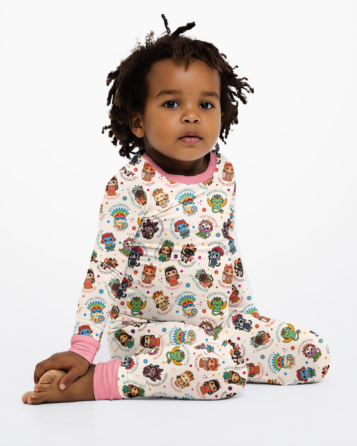 Michi Fiesta Azteca Bamboo Two Piece Long Sleeve Pajama Set