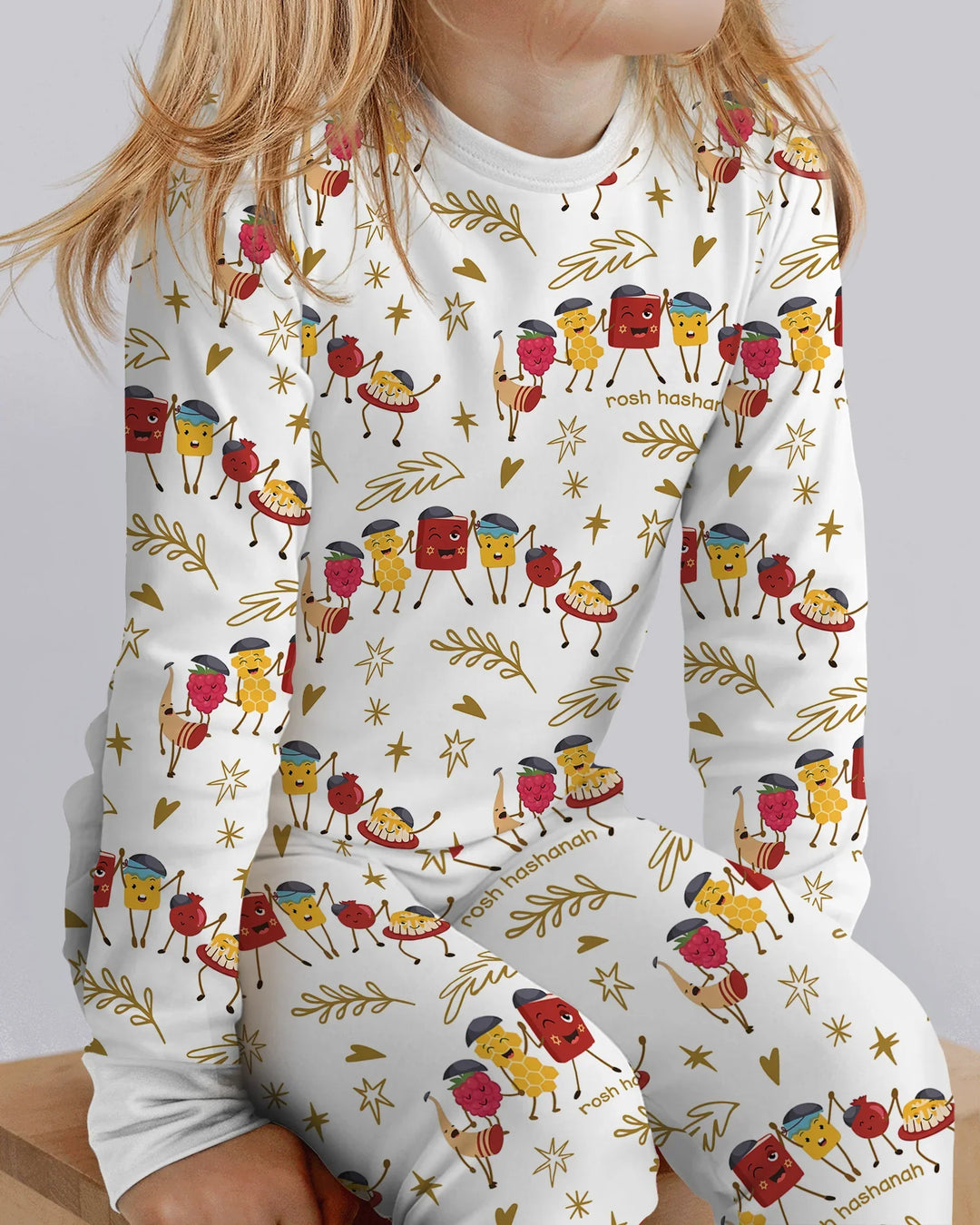 Let's Celebrate Rosh Hashanah Bamboo Two Piece Long Sleeve Pajama Set