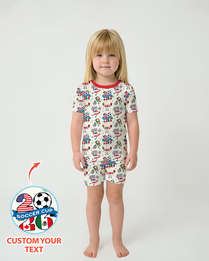 Soccer Squad 2026 Bamboo Two Piece Short Sleeve Shorts Pajama Set