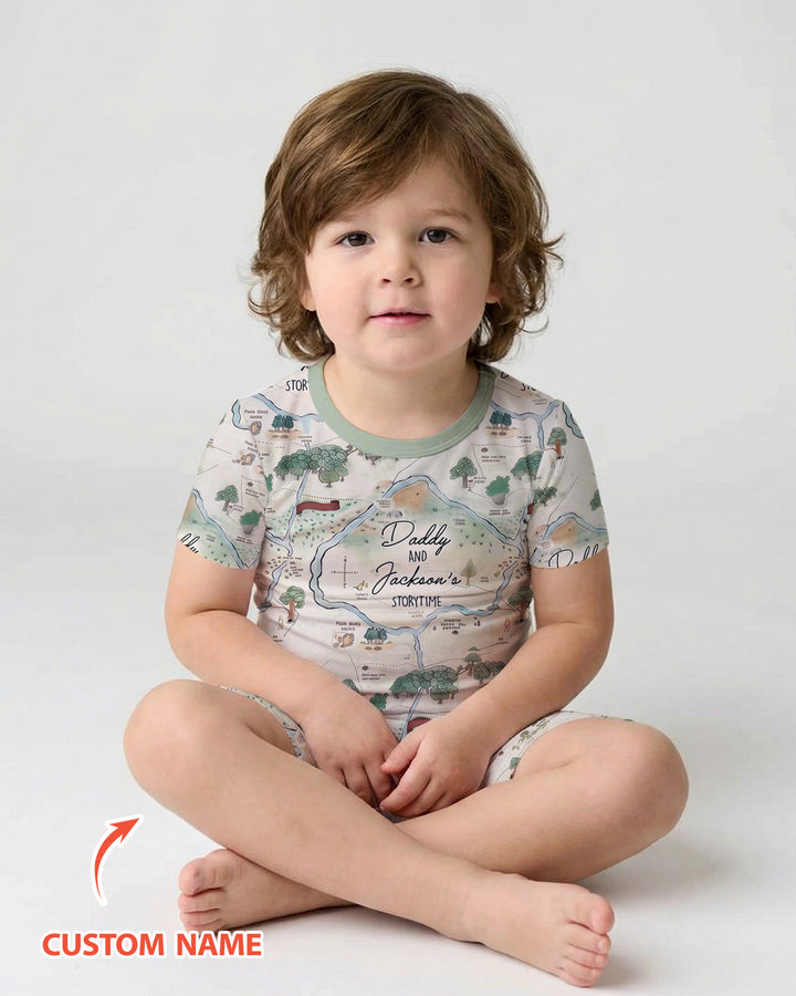 Conjunto de Pijama de Dos Piezas de Bambú con Mangas Cortas y Pantalones Cortos
