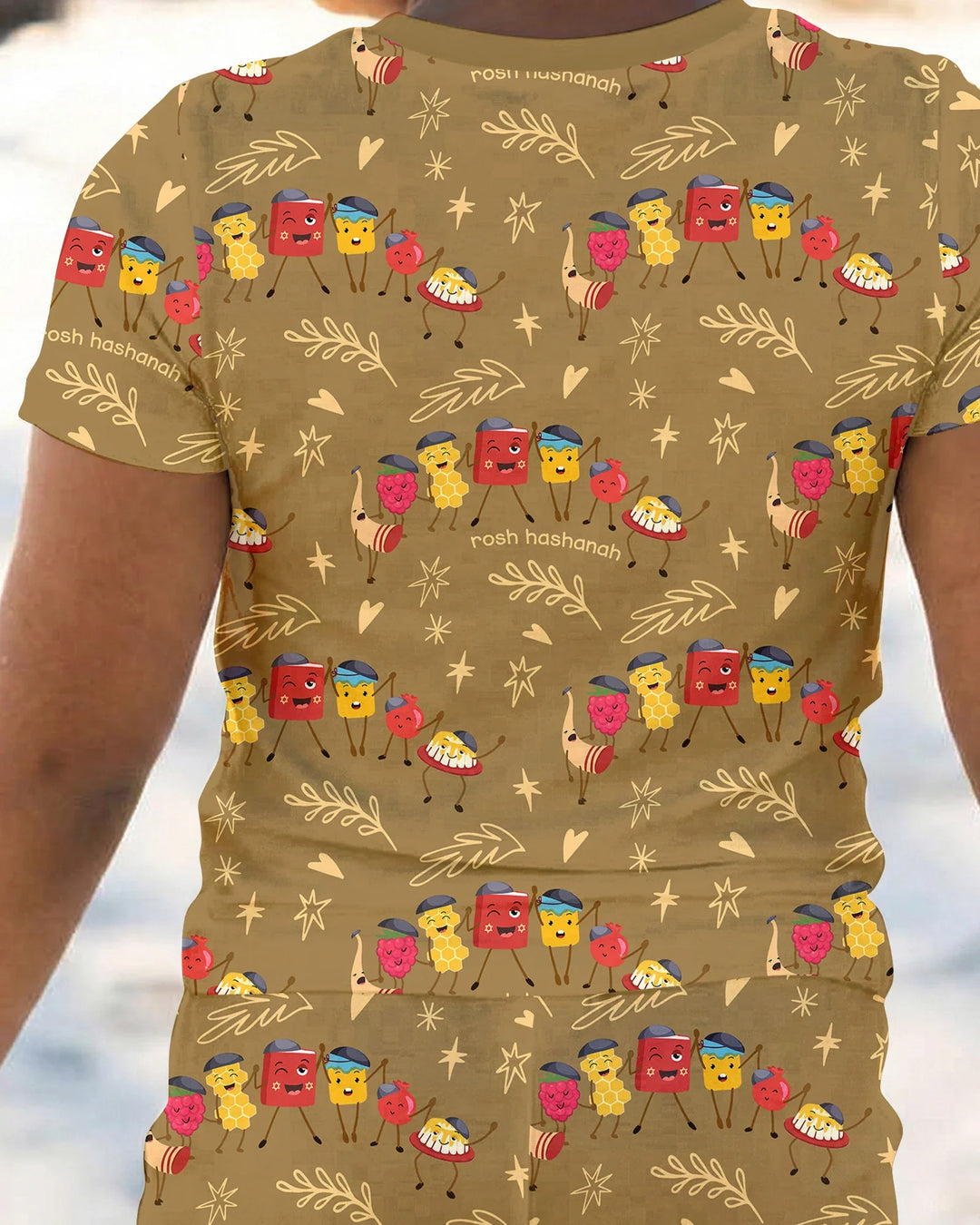 Conjunto de pijama de dos piezas de manga corta de bambú