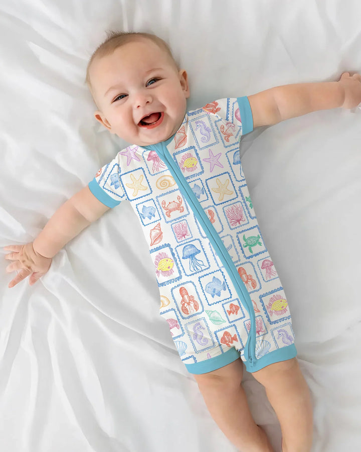 Coastal Treasures Family Matching Bamboo Shorty Zippy