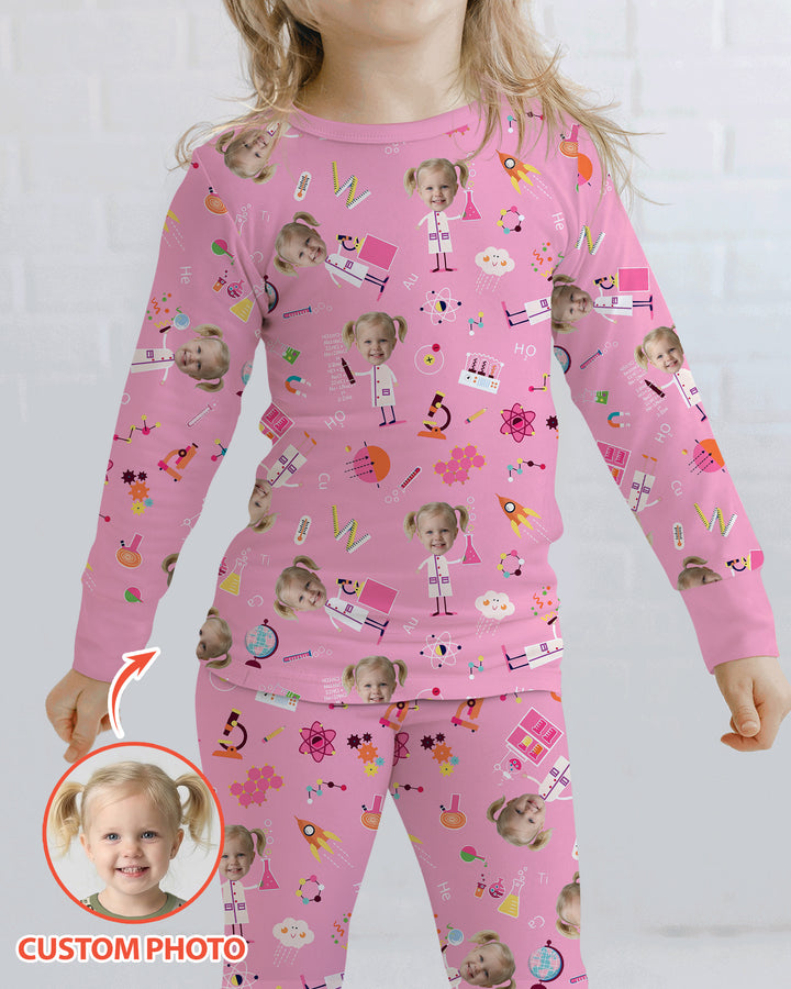 Custom Image Chemical Laboratory Bamboo Two Piece Long Sleeve Pajama Set