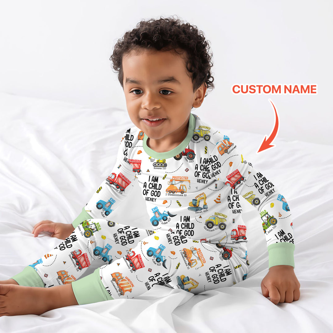 I Am A Child Of God Custom Name Two Piece Long Sleeve Pajama Set