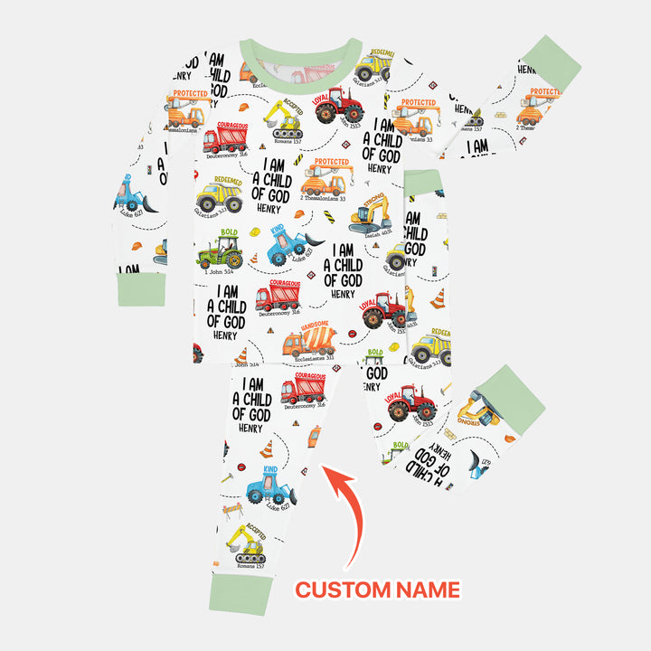 I Am A Child Of God Custom Name Two Piece Long Sleeve Pajama Set