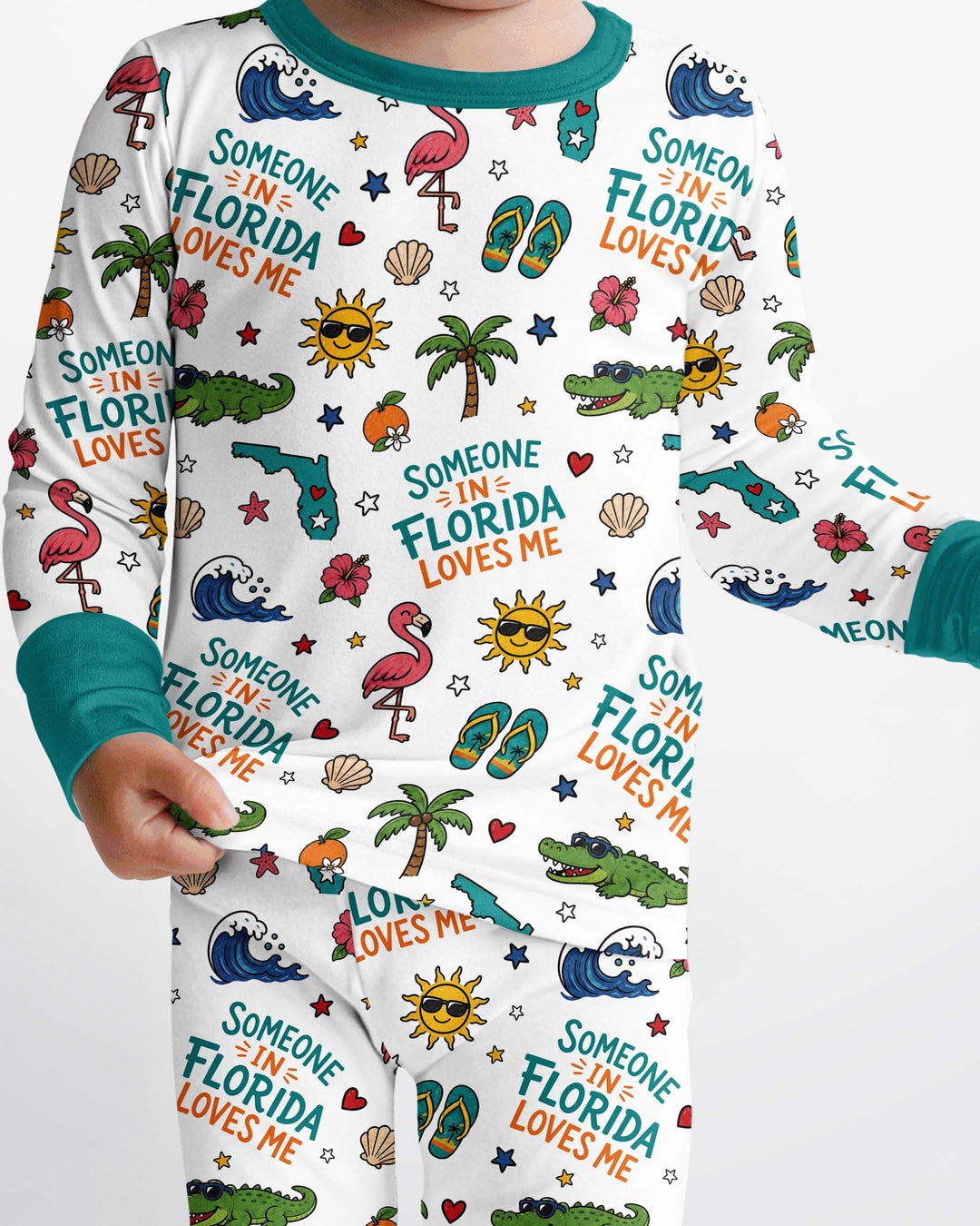 Someone in Florida Loves Me Bamboo Two Piece Long Sleeve Pajama Set