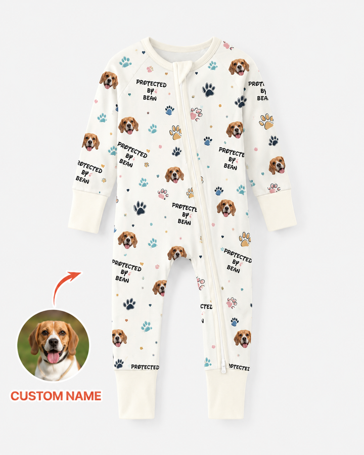 Custom Dog Photos "Protected By" Pawfect Blue Bamboo Convertible Zippy