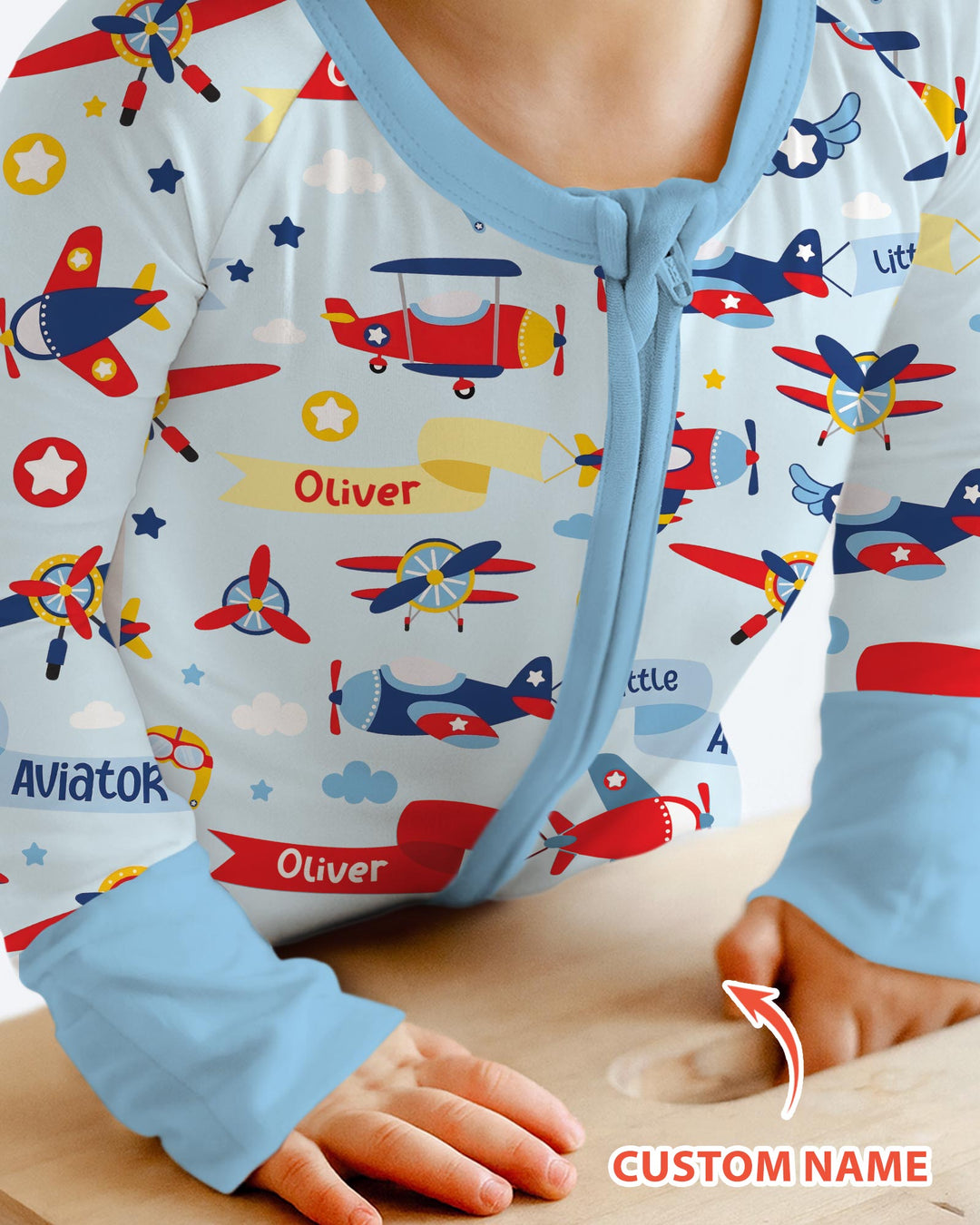 Our Little Aviator Custom Name Bamboo Convertible Zippy