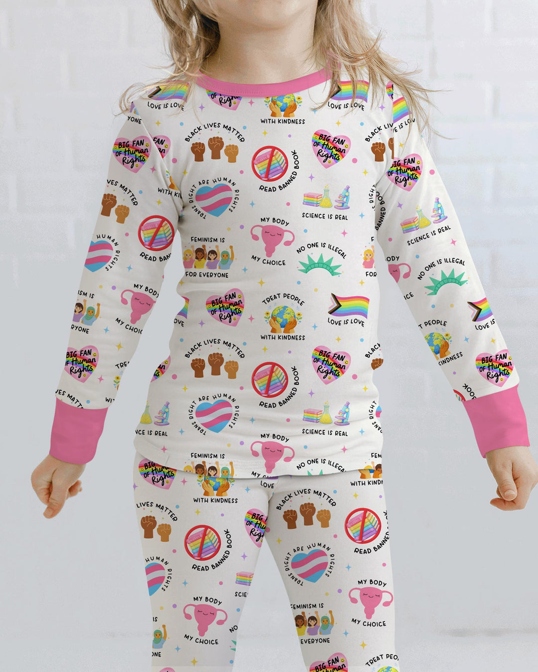 Zweiteiliges Langarm-Pyjama-Set mit Sommerfrüchten