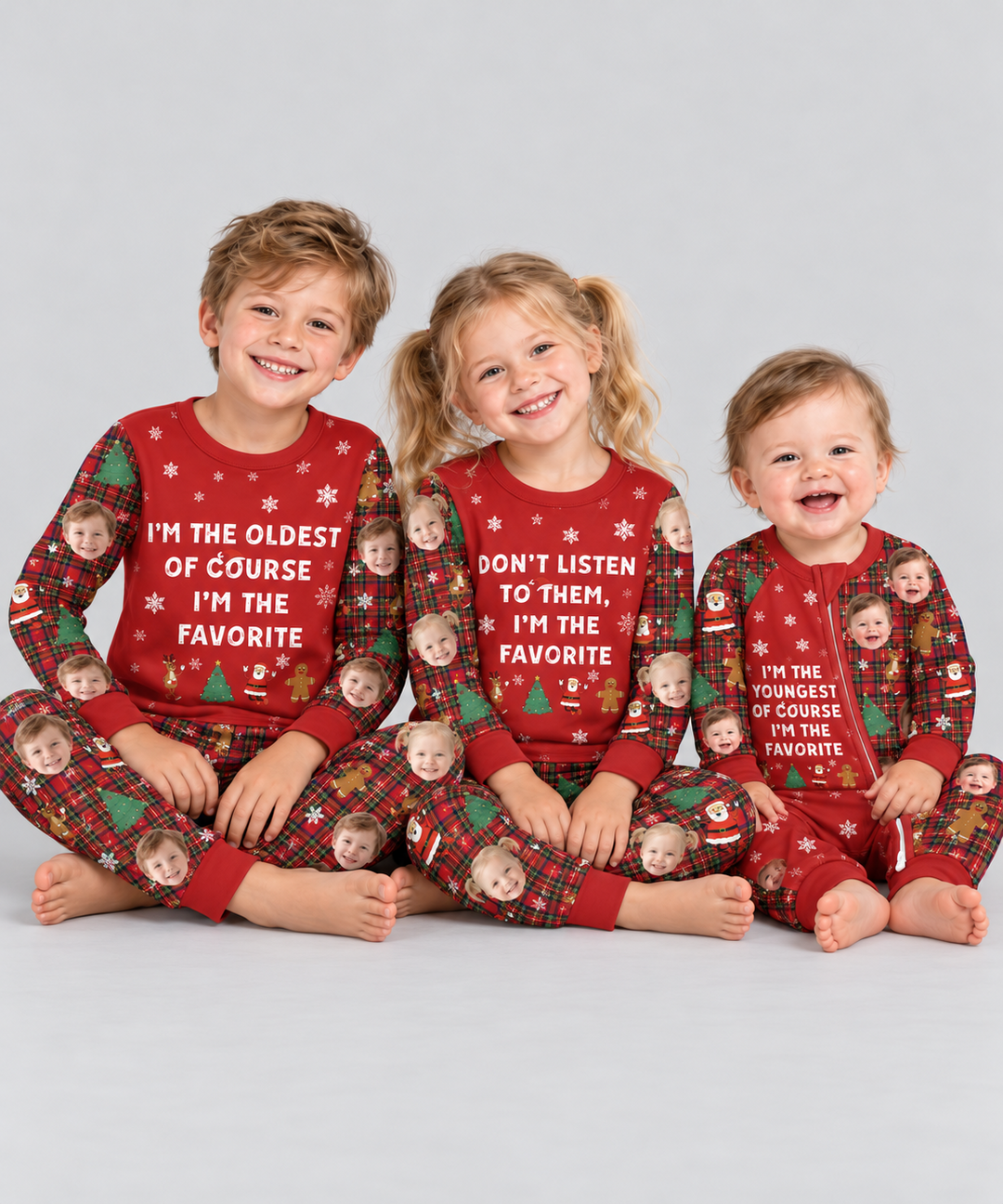 I'm The Favorite Christmas Funny Brother Sister Matching Bamboo Convertible Zippy