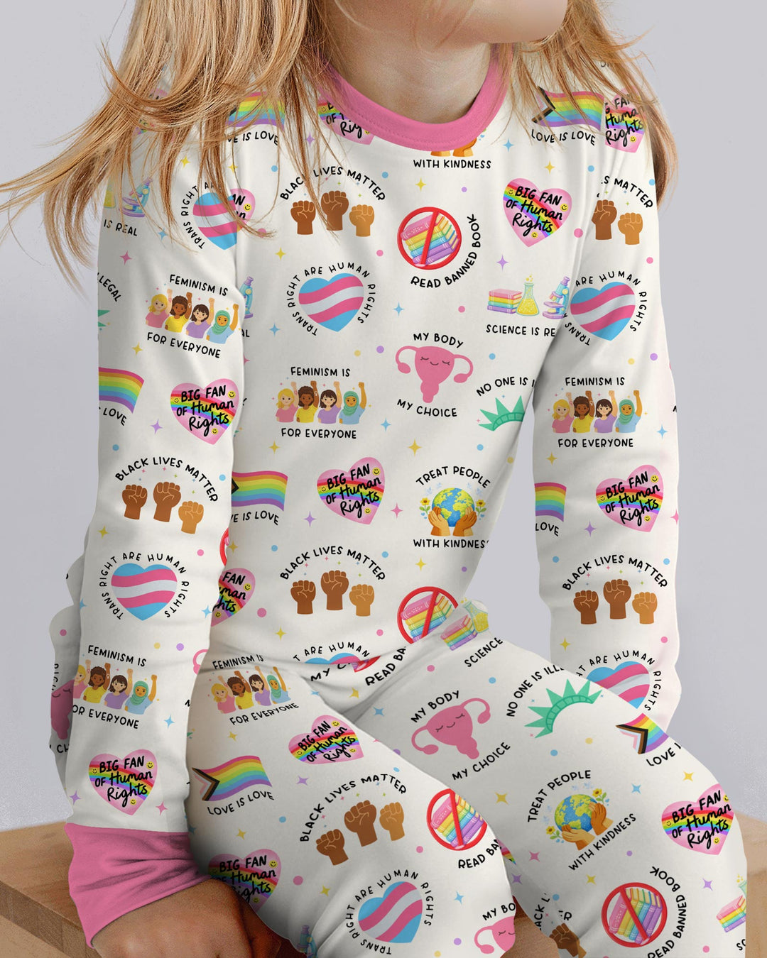 Zweiteiliges Langarm-Pyjama-Set mit Sommerfrüchten