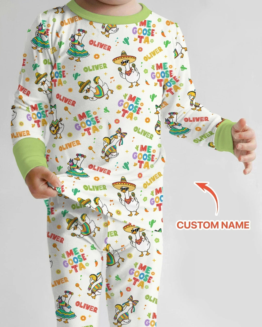 Custom name Me Goose-ta Bamboo Two Piece Long Sleeve Pajama Set