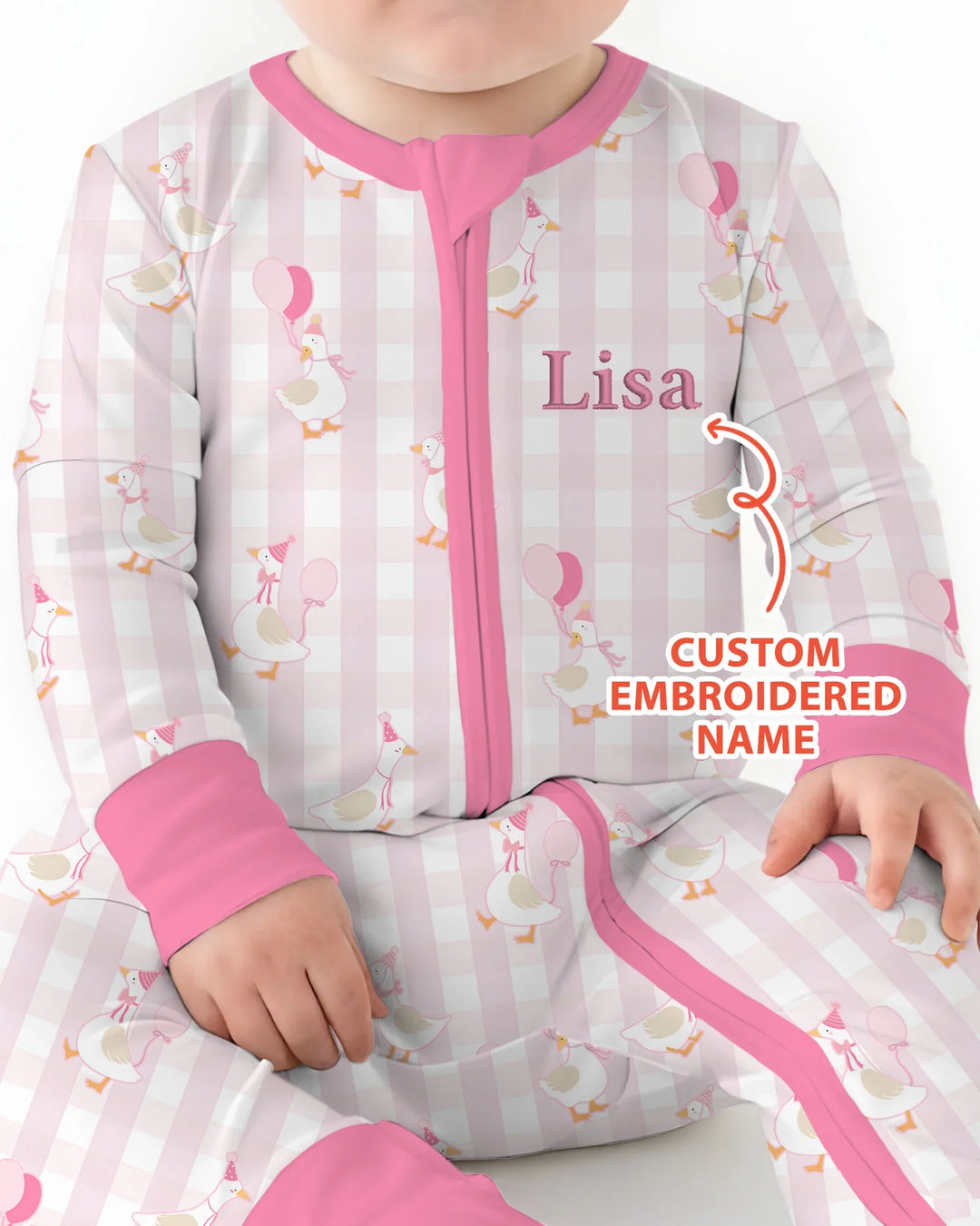 Custom Embroidered Birthday Boy/Girl Baby Bamboo Convertible Zippy