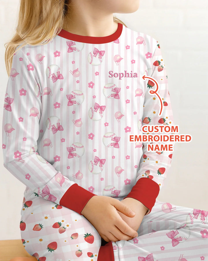 Zweiteiliges Langarm-Pyjama-Set mit Sommerfrüchten