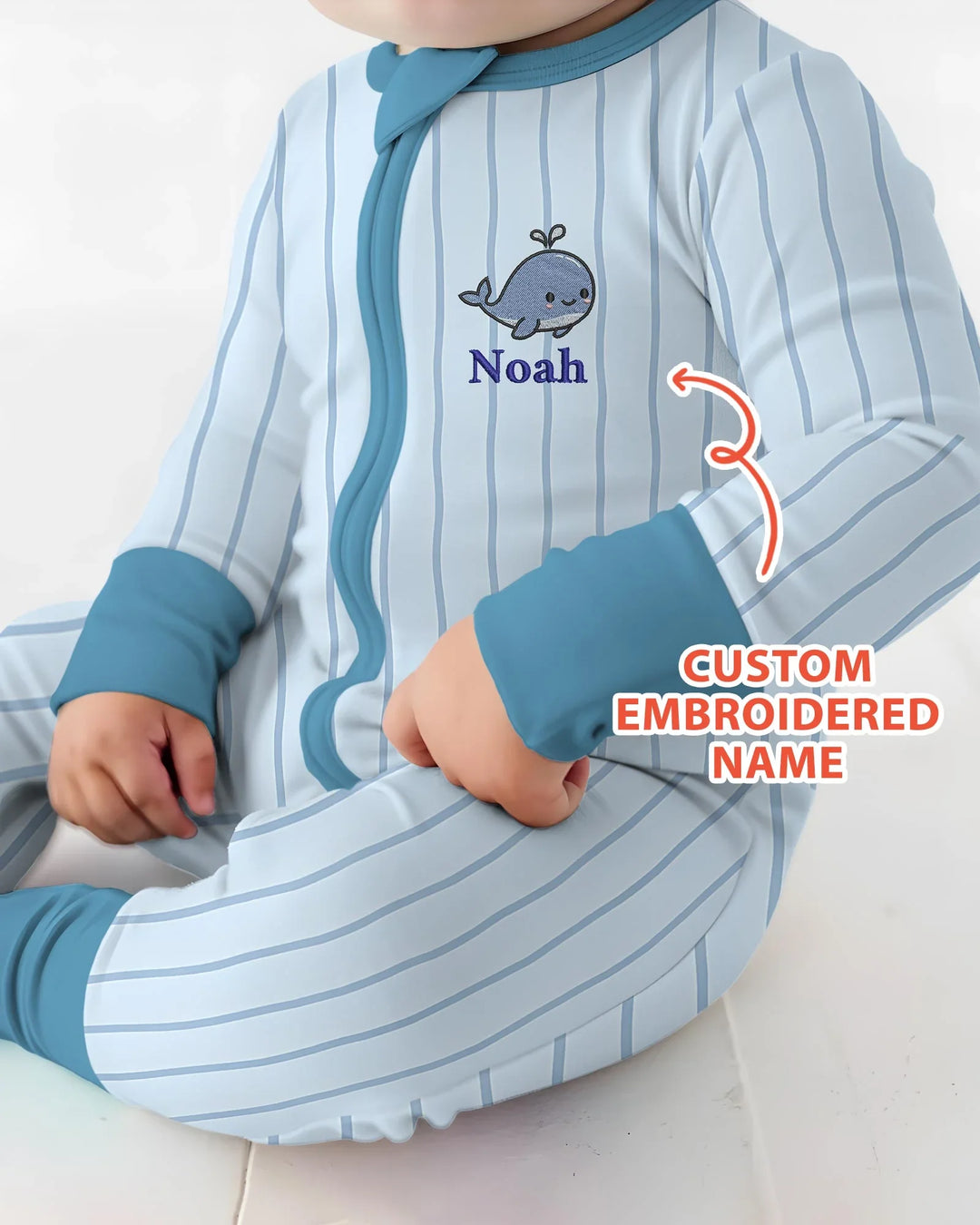 Custom Embroidered Name Marine Life Bamboo Convertible Zippy