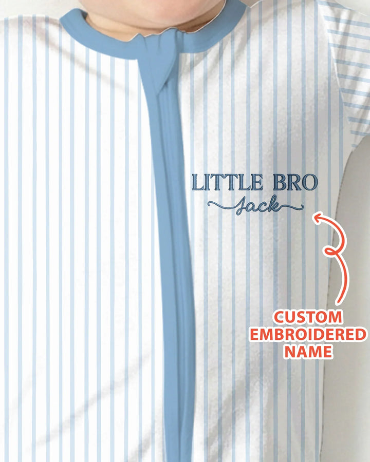 Custom Embroidered Name Little Bro Bamboo Convertible Zippy