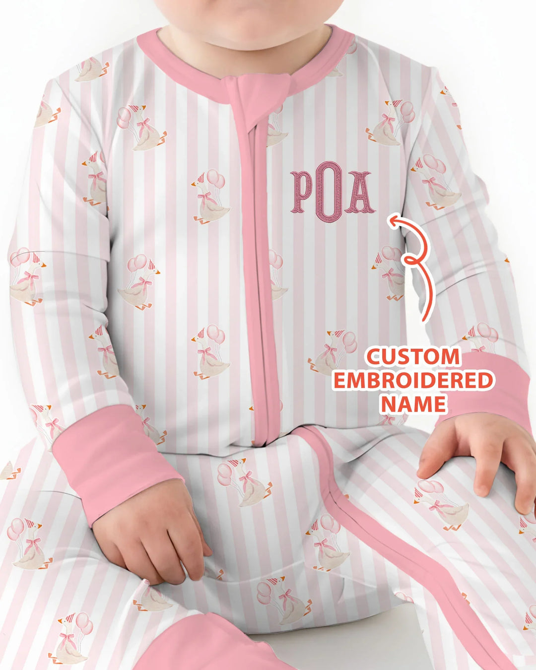 Custom Name Embroidered Birthday Girl  Bamboo Convertible Zippy