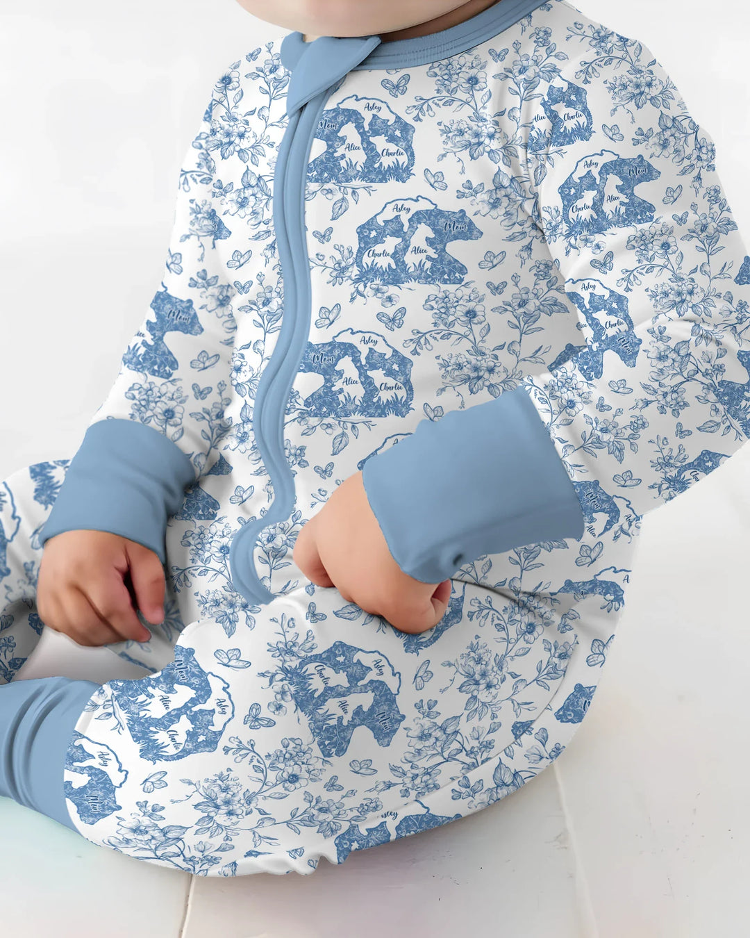 Custom Name Mama Bear Toile Convertible Zippy