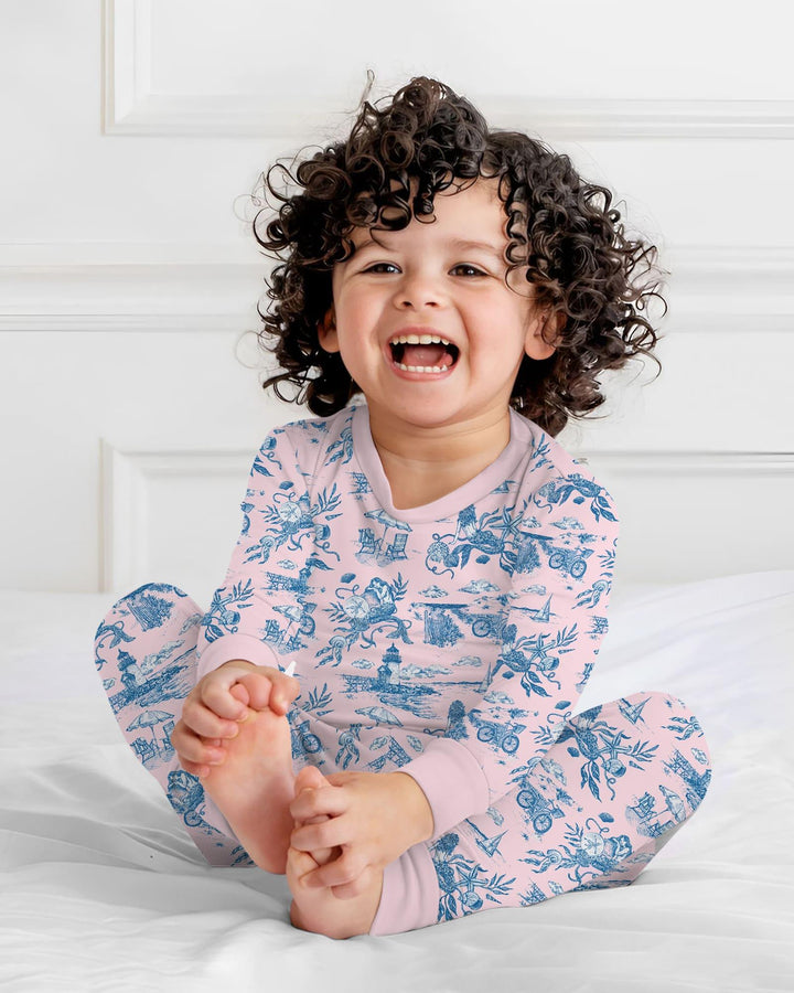 Zweiteiliges Langarm-Pyjama-Set mit Sommerfrüchten