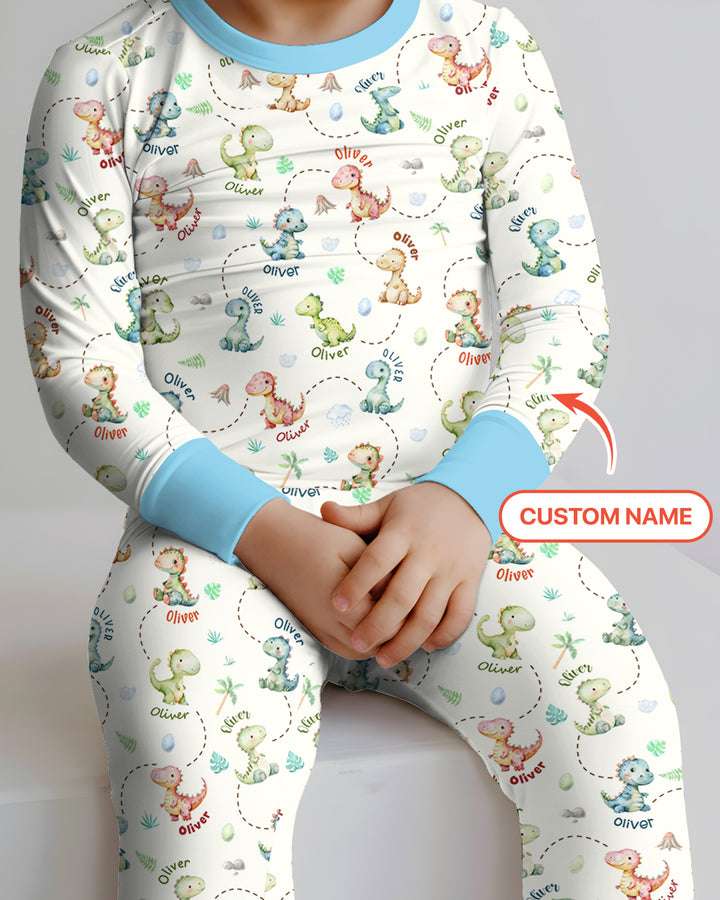 Zweiteiliges Langarm-Pyjama-Set mit Sommerfrüchten