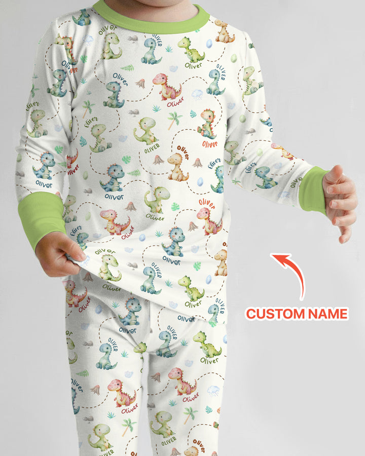 Zweiteiliges Langarm-Pyjama-Set mit Sommerfrüchten